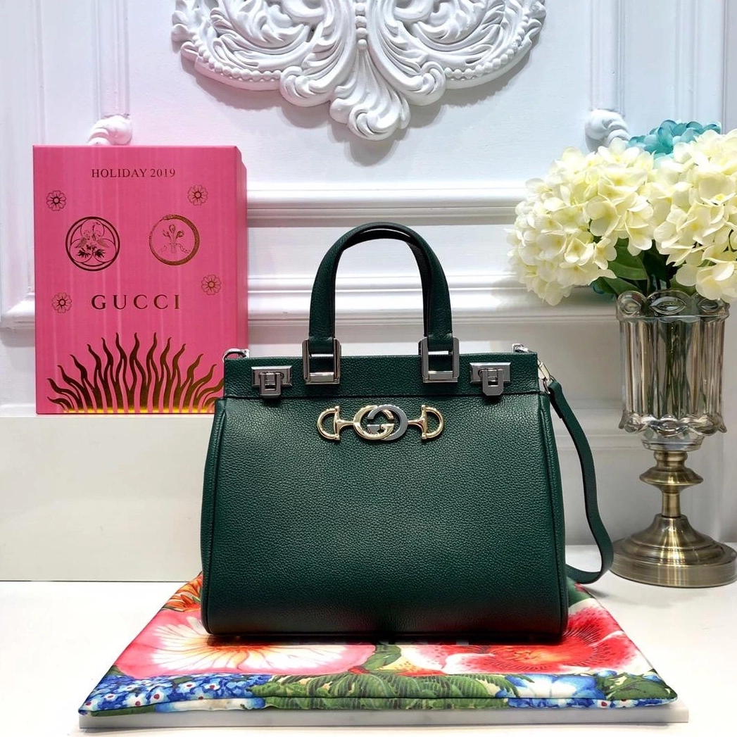 First bag ru small leather Zumi grainy Gucci handle top bag 0712